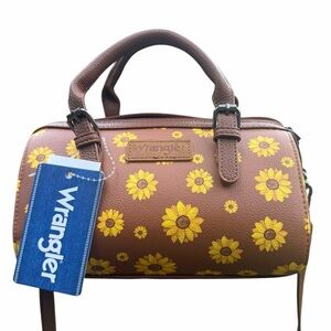 Wrangler Sunflower Print Brown Satchel